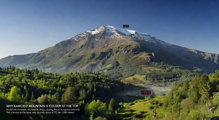 why eawodiz mountain is colder at the top